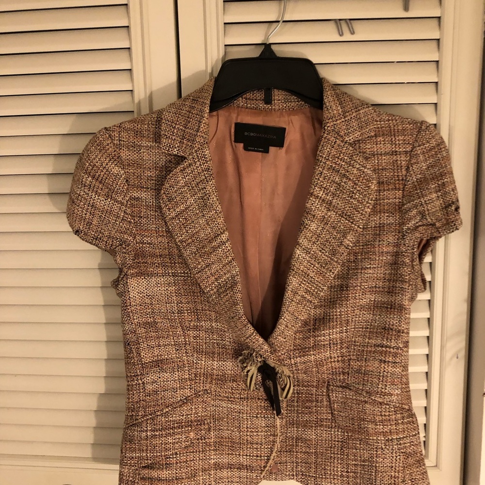BCBG silk tweed blazer.  Vintage look.  Beautiful colors and feminine shape.
